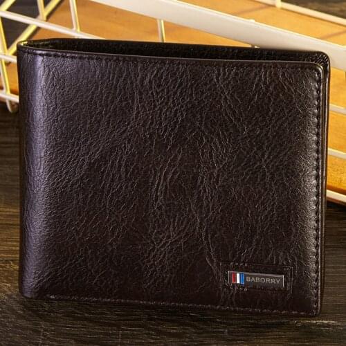 High Quality Mens Wallet PU Leather Male Casual Short Thin Wallets Money Clip Coin Purse Card Holder Photo Holder Leisure