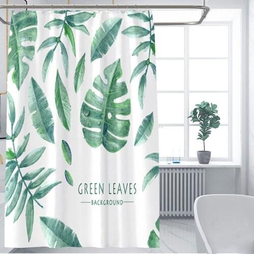 Green Leaves Shower Curtain Bath Curtain Waterproof Polyester Bathroom Shower Room Home Decor douchegordijn T294