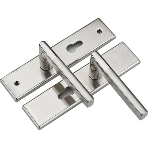 1 Set Durable Indoor House Interior Door Lock Stainless Steel Front Back Lever For Home Bedroom Living Room Door Lock With Keys