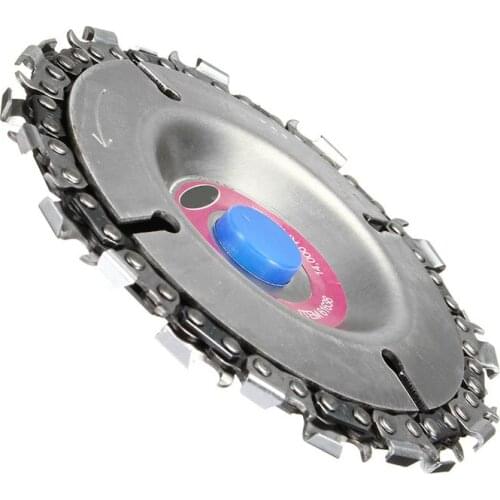 1pcs 4 Inch 22 Teeth Woodworking Chain Angle Chain Grinding Disc Cutting Blade Wood Carving Disc For 100/115 Angle Grinder