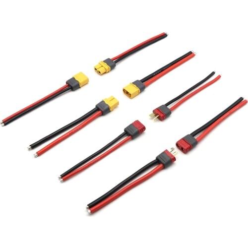 2PCS AMASS XT60+ T-Plug Connector 14AWG 100mm Male Female Power Cable Wire for RC FPV Racing Drone Quadcopter DIY Parts