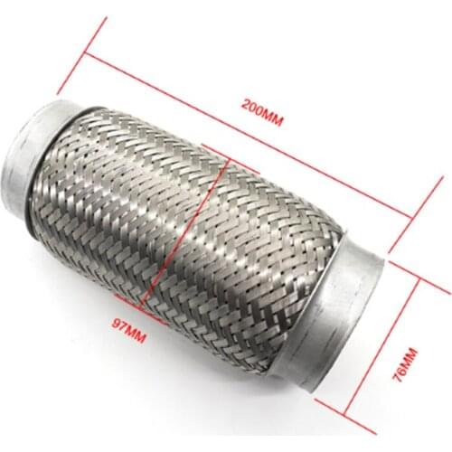 3inch Stainless Steel Car Exhaust Flex Pipe Bellows Connector Ripple Braid Exhaust Pipe
