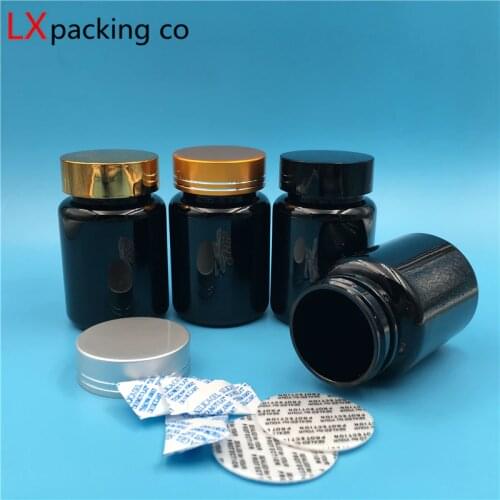 30 PCS Free Shipping 80 100 ml Black Plastic Pill Bottle Organizer Powder Candy Bath Salt Sealing Paste Empty Cosmetic Container
