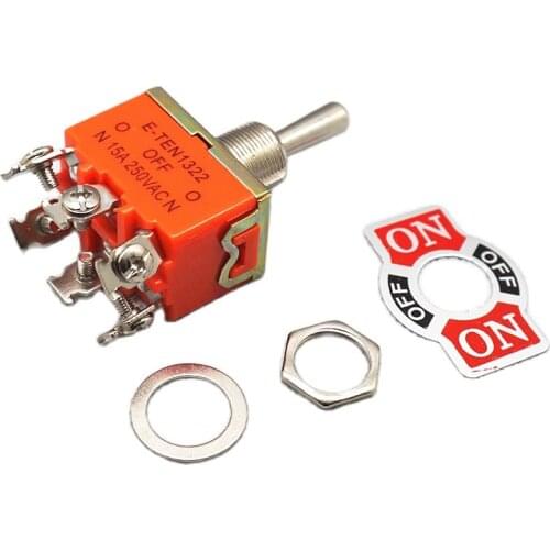 5PCS E-TEN1322 DPDT ON-OFF-ON toggle switch DIP 6PIN 6A 250V handle length 17mm slide switches E-TEN 1322 ROHS Free shipping D