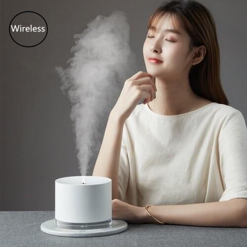 780ML Wireless Air Humidifier White USB Rechargeable Battery Aroma Diffuser With Romantic Lamp Ultrasonic Humidifiers Diffusers