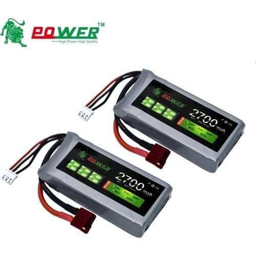 2Pcs/Sets RC Lipo Battery 2s 7.4V 2700mAh 40C Max 60C For Wltoys 12428 12423 RC Car feiyue 03 Q39 Upgrade parts Battery