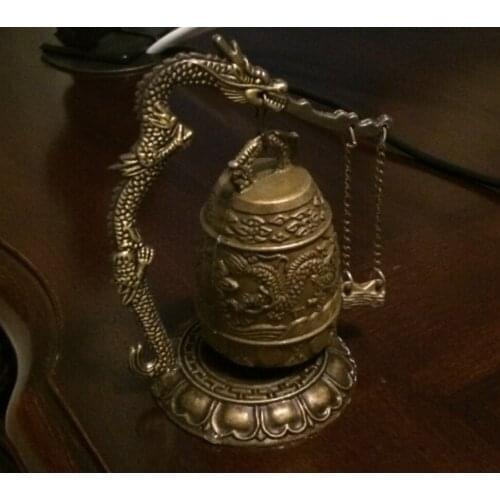 Free Shipping Cloche bouddhiste en bronze de chant de dragon du Thibet bronze bells