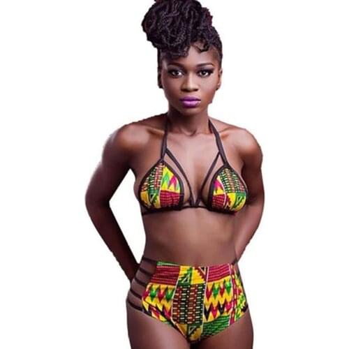 African Print Bandage Push-Up Bikini Sexy Swimwear Women Summer Beach Bathing Suit Biquinis Feminino 2017 Maillot De Bain