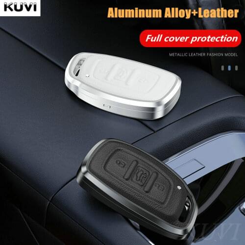 Alloy Leather Car Remote Key Case Cover For Hyundai IX35 IX25 i30 i20 i40 Avante Mistra Elantra Santa Fe Tucson Accessories