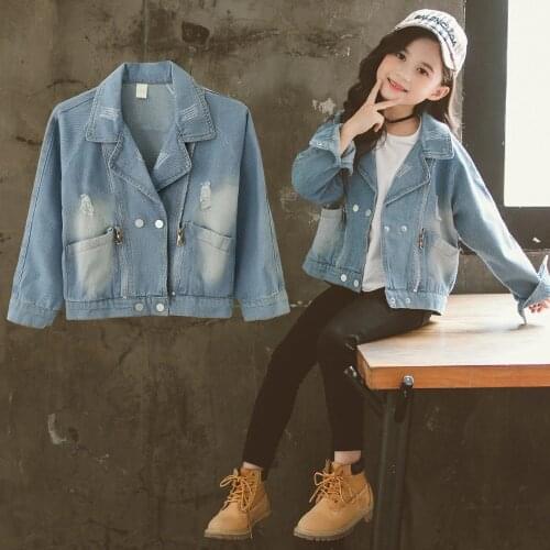Girls Spring Autumn Childrens Clothing Girls Denim Jacket Fashion girls jean jacket kids winter coats teenage girls clothing