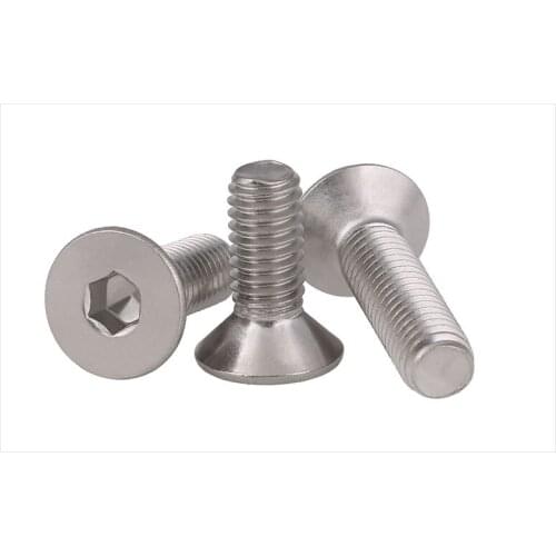DIN7991 304 stainless steel countersunk head flat head screws Hex socket screws M2 M2.5 M3 screws bolts