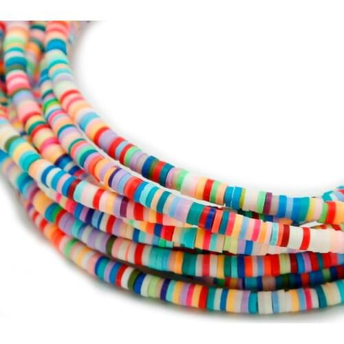 350pcs Multi colors 3MM Polymer Clay Chip Disk Loose Spacer Slices Beads for DIY Necklace Bracelet Jewelry Findings Making