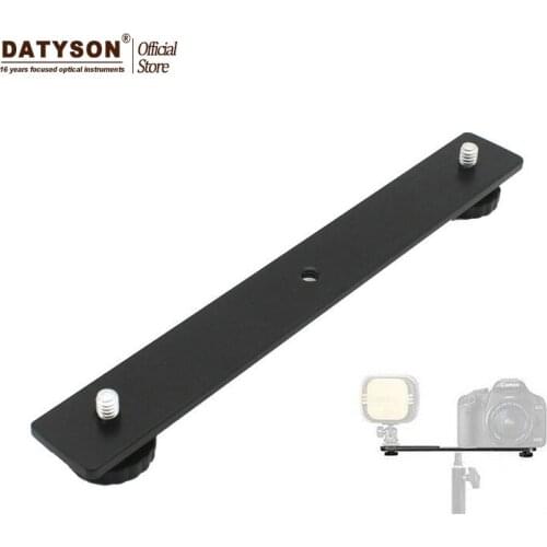 Datyson Double Hotshoe Flash Shoe 1 split into 2 Light Stand Bracket with Umbrella Holder for Speedlite Telescope