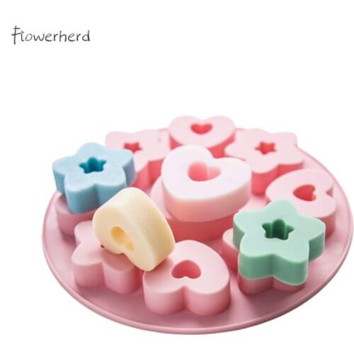9-hole Food Grade Silicone Mold for Soap Making Heart Stars Donut Mold Soap Mold Chocolate Mold Cake Decorating Resin Molds
