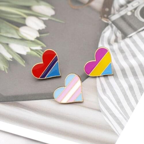 Gay & Lesbian Pride Rainbow Enamel Lapel Pin Brooch Badge Unisex Fashion Jewelry