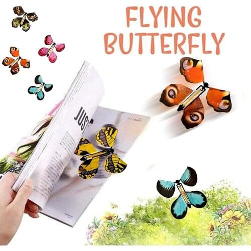 Simulation Flying Butterfly Rubber Band Powered Funny Wind Up Toy Surprise For Wedding Partty And Birthday Gifts Christmas Cards