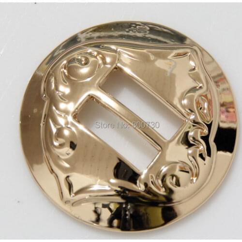 KBS03) Wholesale 50pc 1-1/4'' Western Cowboy Decor Slotted Conchos Saddlery Tack Slot Concho Gold