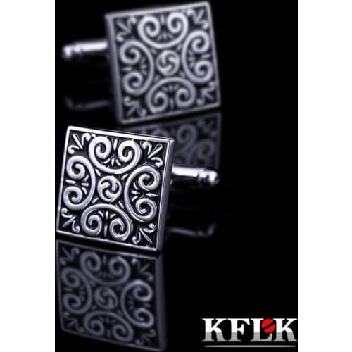 KFLK 2020 Luxury HOT shirt cufflink for mens Brand cuff buttons Black Retro cuff link High Quality gemelos abotoaduras Jewelry