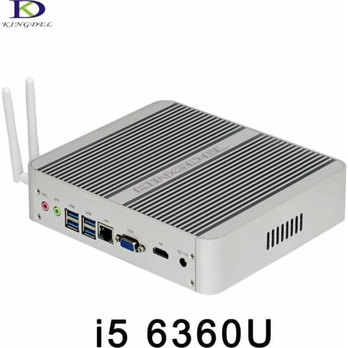 Kingdel Newest DDR4 RAM Fanless Mini PC HTPC Intel Dual Core i5 6360U 4K Display 4M Cache up to 3.10 GHz In Stock Free Shipping
