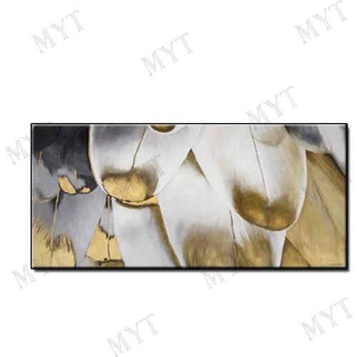 Beautiful wall decor oil painting Handmade Wall art Picture Abstract gold unique home decor for Living room Entrance unframed
