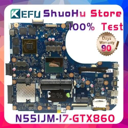 KEFU N551JM For ASUS G551JM N551JW N551JX N551JQ N551JK N551JB Laptop Motherboard Tested work original I7-4710HQ GTX860-2G