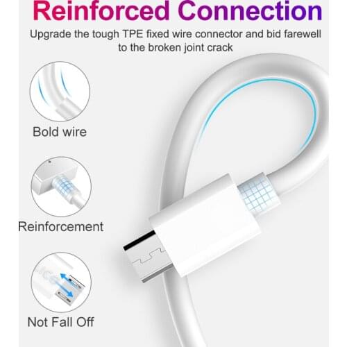 Micro USB Cable 2.4A for Xiaomi Redmi Charging USB Charger Nylon Braided Data Cable for Samsung Huawei Honor