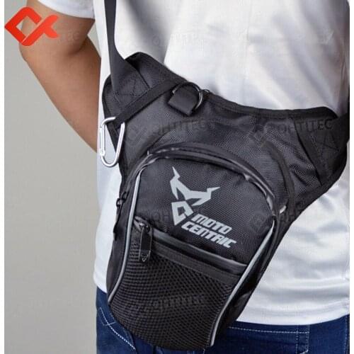 Fashion Mens Shoulder Bags Large Capacity Motorcycle Waist Pack Waterproof Motorcycle Drop Leg Bag with Reflective Tape