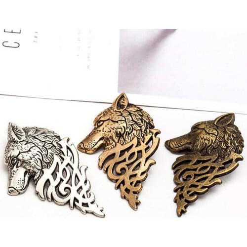 Vintage Wolf Head Brooch Man Suit Lead Pin badge Buckle Cool Decorate Pins Jewelry Mens Clothing & Accessories Gifts