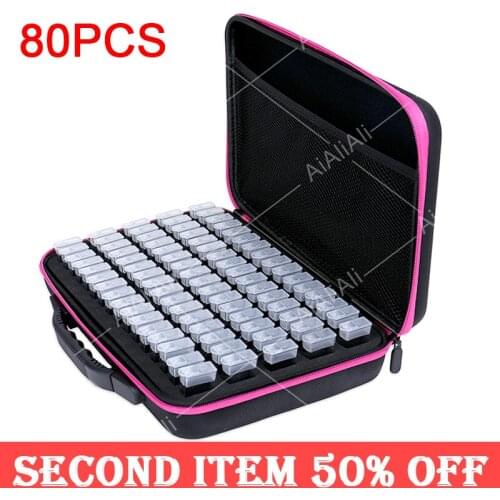 2020 New 80 Bottles Diamond Painting Boxes Accessories Container Storage Bag Box Carry Case Diamond Embroidery Tools Handbag