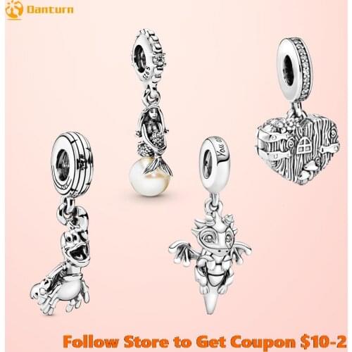 925 Sterling Silver Beads The Little Mermaid Sebastian Dangle Charms Pendant fit Original Pandora Bracelets Women DIY Jewelry