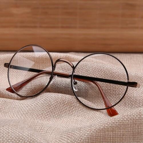 Classic Round Myopia Glasses With Diopter -1.0 To -4.0 Vintage Metal Frame Women Man Unisex Nearsighted Eyeglasses Clear Lens