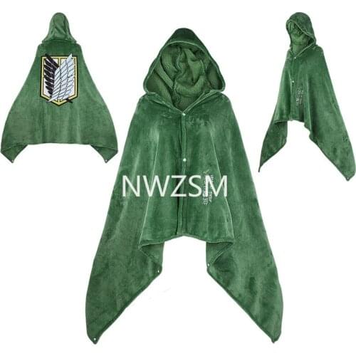 Anime Attack on Titan cosplay Clothes Wings of Liberty Capes Survey Corps Flannel Capes Anime Stage Clothes