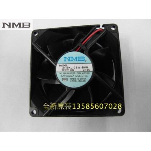 Original For NMB 3110KL-05W-B60 8025 24V 0.18A DC brushless axial fan