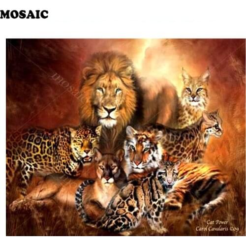 Full square drill Diamond embroidery African Animal Tiger 5D DIY diamond Painting Cross Stitch Rhinestone Mosaic decor E346