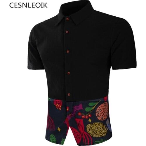 Cotton Linen Men Shirt New 2018 Stand Collar Casual Male Shirt Mens Shirts Short Sleeve Camisa Hombre C202