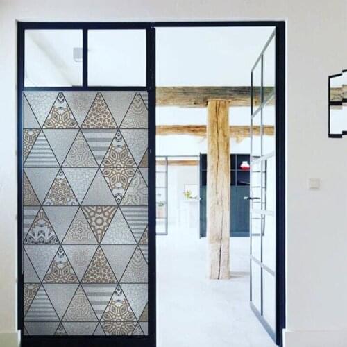 Geometric triangle Window film Frosted Privacy Glass Door Sticker Home Decor Digital print Morocco European GS038