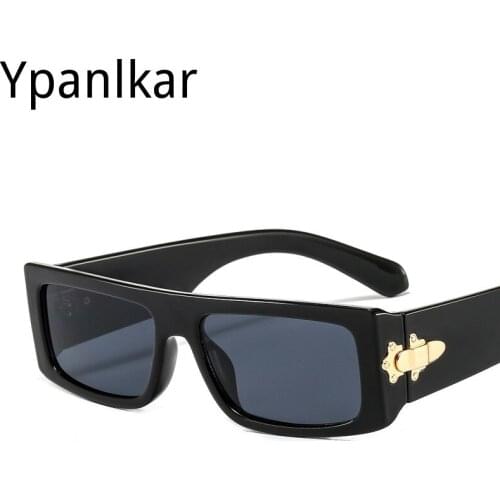 2021 Vintage Small Green Leopard Rectangle Sunglasses Women Brand Design Narrow Tiny Rectangular Men Sun Glasses Shades