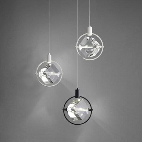Nordic Modern Crystal Pendant Light for Bedroom Bedside Dining Room Luxury Small Lamps Bar Aisle Decor Crystal Led Chandeliers