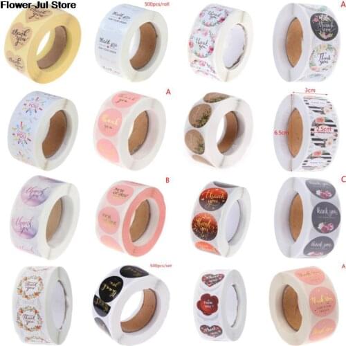 Stationery Sticker Round Natural Kraft Handmade Stickers Scrapbooking For Package Adhesive Thank You Sticker Seal Labels