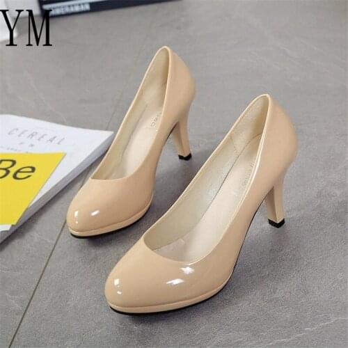 Sexy Bride The Women Pumps Fashion New Classic Patent Leather 8CM High Heels Shoes Sharp Head 4 Coolour Paltform Wedding Plus 42