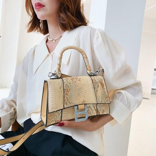 Handbag snake pattern fashion one-shoulder messenger bag women PU leather crossbody bags for shopping travel