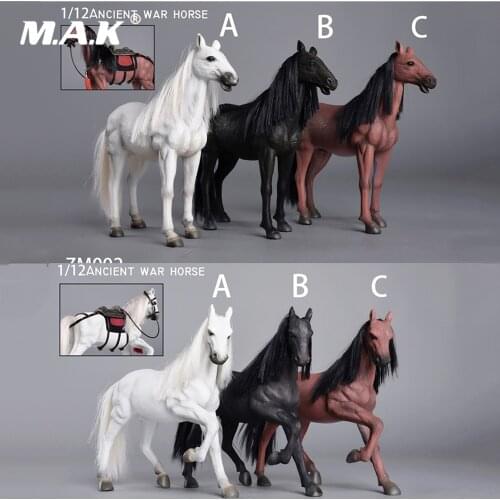1/12 Scale Ancient War Horse ZM001/ZM002 Running Ver./Standing Vivid Animal Model With Accessories for Action Figure