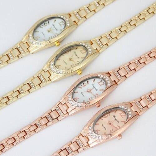 10pcs Fashion Women's Bracelet Watch Women Ladies Wrist Watches Bling Crystal Analog Clock Woman Dress Quartz Watch