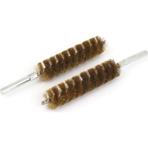 2 Pcs 25mm Brush Dia 16.5cm Length Copper Wire Tube Brushes Cleaning Tool