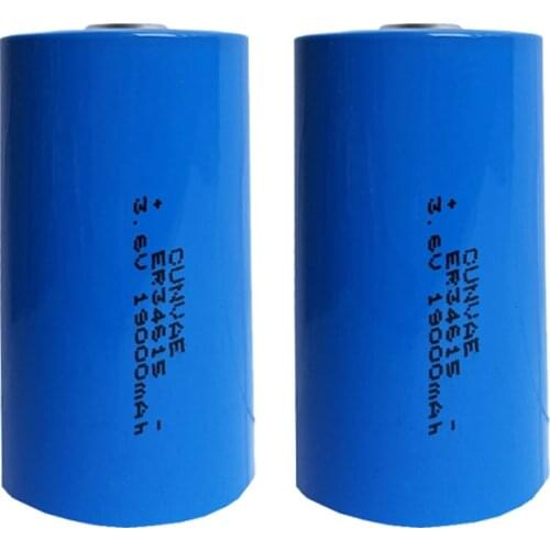 2PCS ER34615 34615 3.6V lithium battery D Size Battery Unrechargeablee Lithium Battery LS34615 19000mAh Li-SOCl2 Batterie