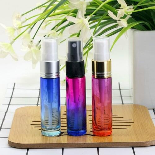 2pcs 10ml glass perfume bottle spray can be filled perfume empty bottle container gold silver spray pump