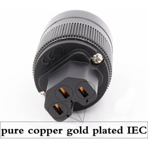 2pcs female Hifi audio pure copper Gold plated UK/EU/US/AU IEC female connector for DIY power cable