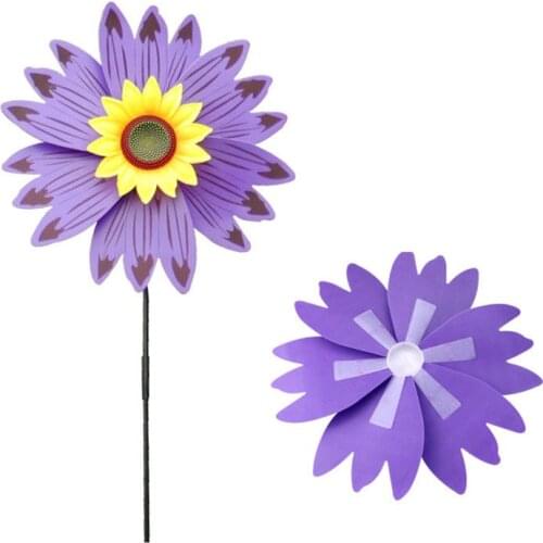 28"Funny Child DIY Colorful Sunflower Windmill Toy Children Outdoor Activities Toy Garden Decor Gift For Kids