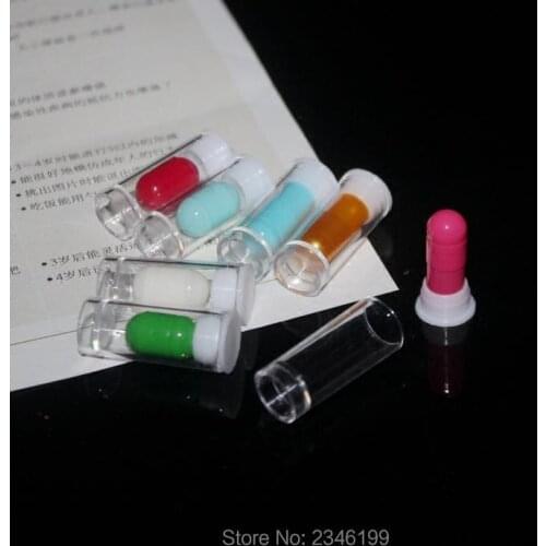 500pcs/lot Small Plastic Clear Capsule Bottle with White Cap, Empty Medical Pills Container, Polystyrene Tablets Packing Tubes