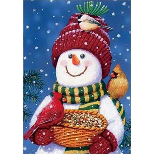 5D Diamond Painting Drilling Round Snowman Used to Make Mosaic Painting Home Decoration Art Craft